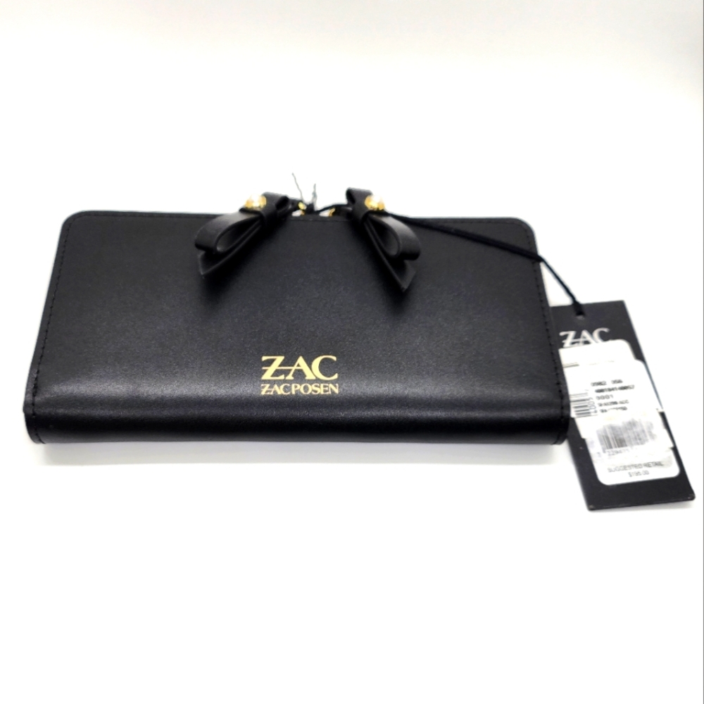 ZAC Zac Posen Black Wallet with Gold Accents NWT